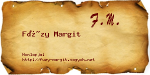 Füzy Margit névjegykártya